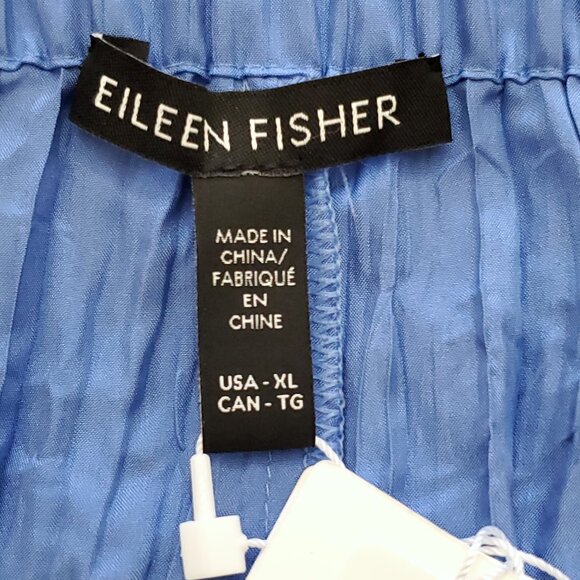 Eileen Fisher Crushed Silk Ultramarine Flared Skirt NWT - Picture 6 of 16